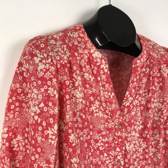 Knox Rose Floral Button Down Blouse Women's Small Woven Cotton Blend Spring Boho - Picture 5 of 11
